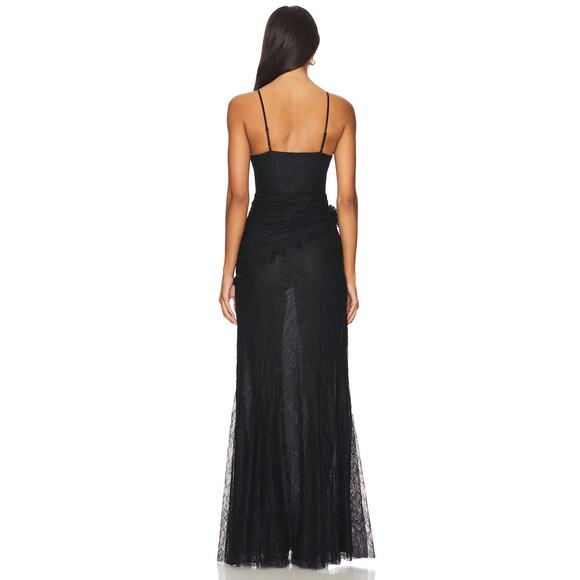 Majorelle Salma Lace Gown Maxi Ruffle Formal Gala Party Guest Evening Black S - Picture 3 of 14
